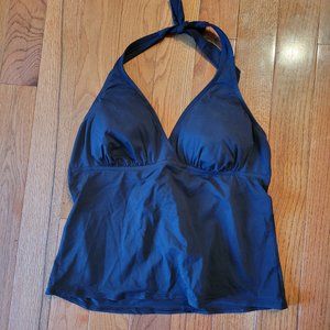 Lands End Black Bathing Suit Top - Size 14 - Ties around neck